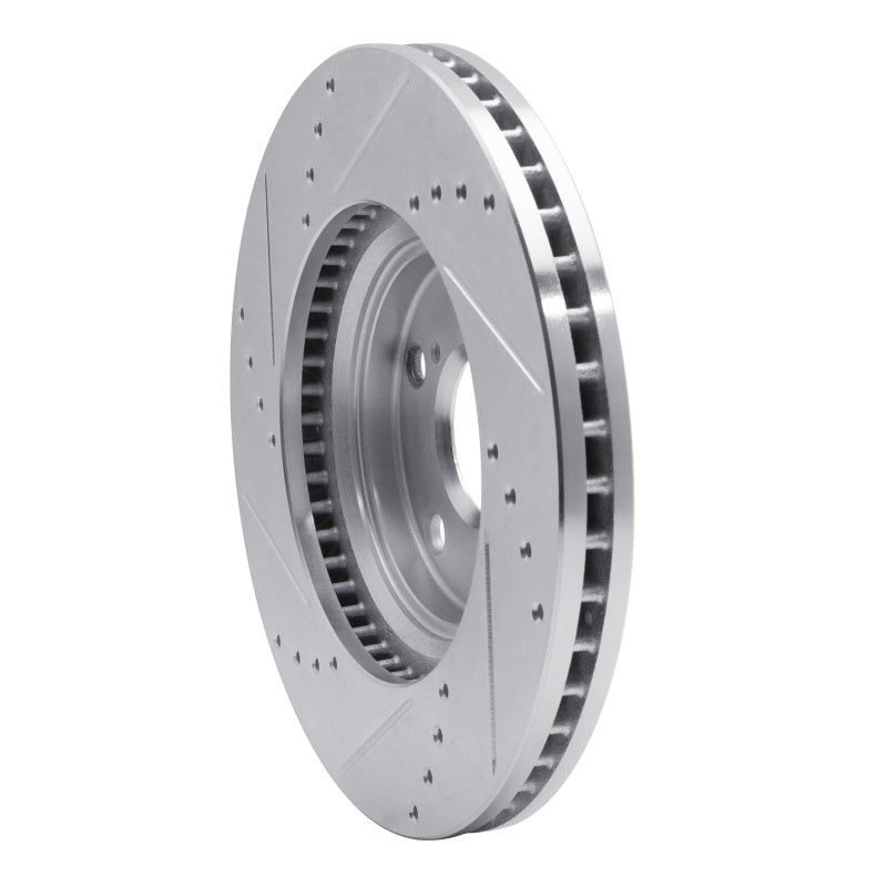 R1 Concepts R1 99-07 Lexus ES300 Front Right Drilled & Slotted Silver Brake Rotor
