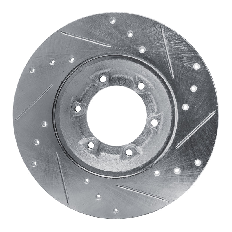 R1 Concepts R1 78-83 Chevrolet Luv Front Left Drilled & Slotted Silver Brake Rotor