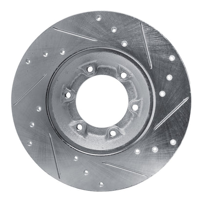 R1 Concepts R1 78-83 Chevrolet Luv Front Left Drilled & Slotted Silver Brake Rotor