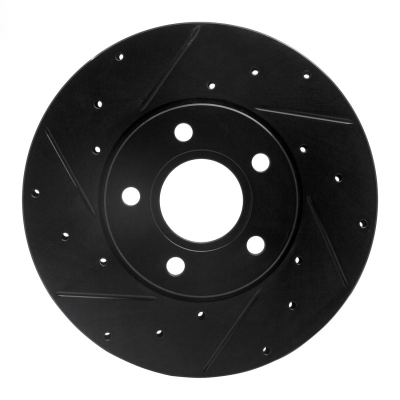 R1 Concepts R1 12-18 Ford C-MAX Front Left Drilled & Slotted Black Brake Rotor