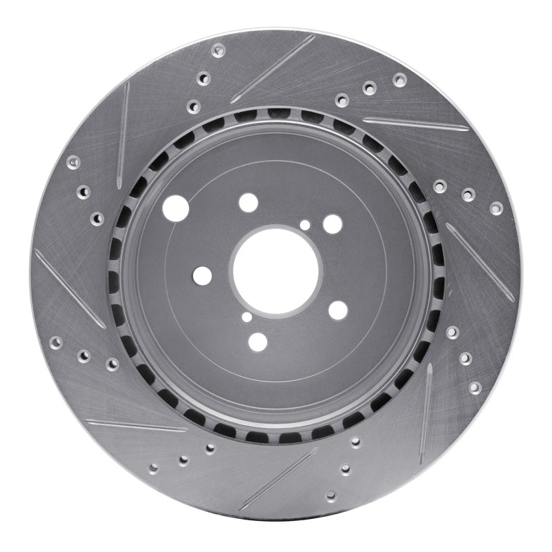 R1 Concepts R1 17-25 Subaru BRZ Rear Right Drilled & Slotted Silver Brake Rotor