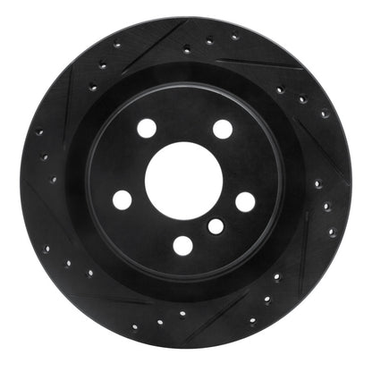 R1 Concepts R1 16-26 BMW 228I Gran Coupe Rear Left Drilled & Slotted Black Brake Rotor