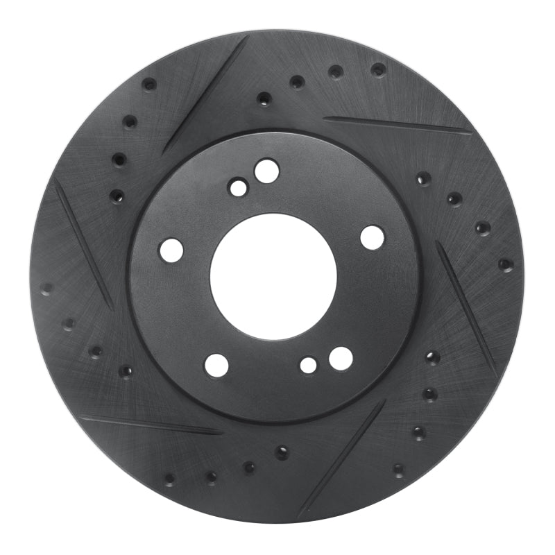 R1 Concepts R1 99-01 Infiniti I30 Front Left Drilled & Slotted Black Brake Rotor
