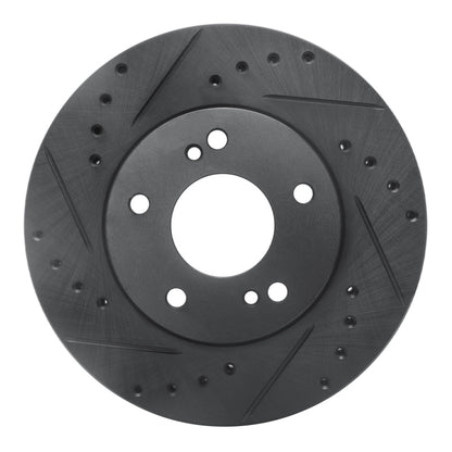 R1 Concepts R1 99-01 Infiniti I30 Front Left Drilled & Slotted Black Brake Rotor