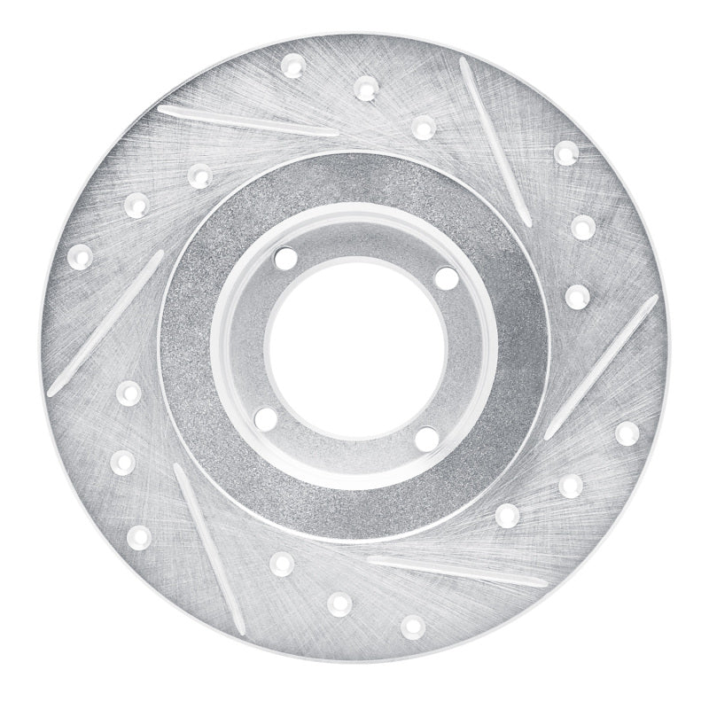 R1 Concepts R1 81-84 Toyota Starlet Front Left Drilled & Slotted Silver Brake Rotor