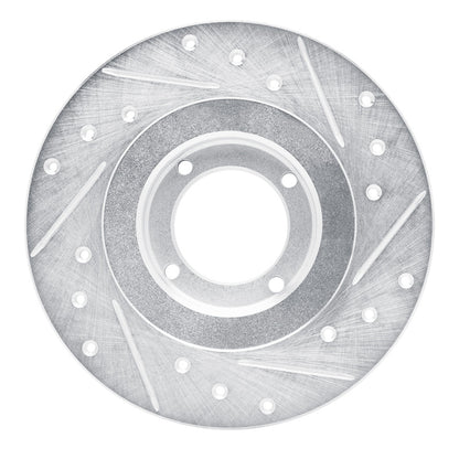 R1 Concepts R1 81-84 Toyota Starlet Front Left Drilled & Slotted Silver Brake Rotor
