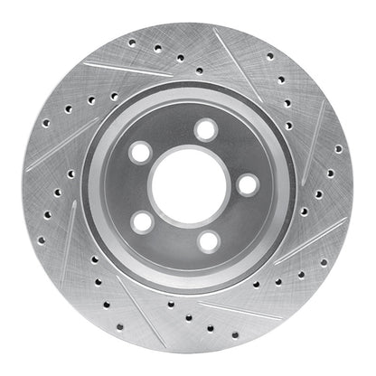 R1 Concepts R1 07-12 Dodge Nitro Front Left Drilled & Slotted Silver Brake Rotor