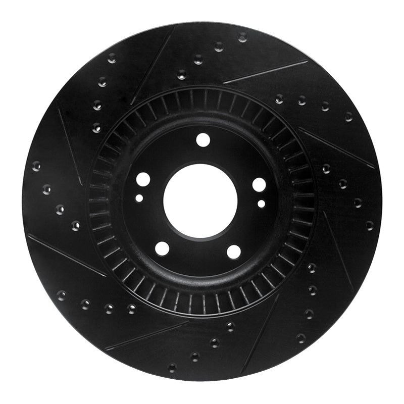 R1 Concepts R1 15-20 Kia Sorento Front Right Drilled & Slotted Black Brake Rotor