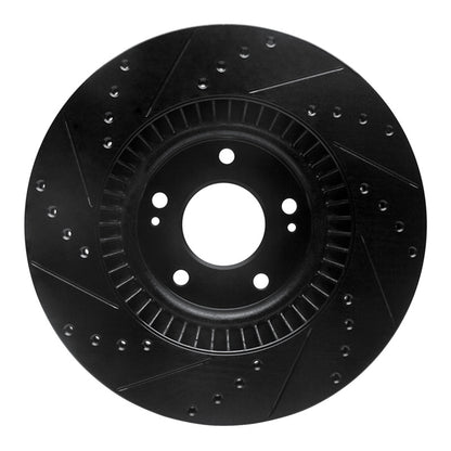 R1 Concepts R1 15-20 Kia Sorento Front Right Drilled & Slotted Black Brake Rotor