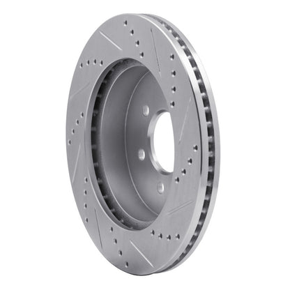 R1 Concepts R1 03-04 Dodge DAKOTA RWD Front Left Drilled & Slotted Silver Brake Rotor