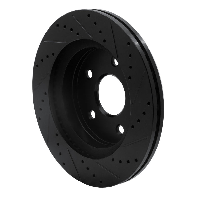 R1 Concepts R1 02-24 Chrysler ASPEN Front Left Drilled & Slotted Black Brake Rotor