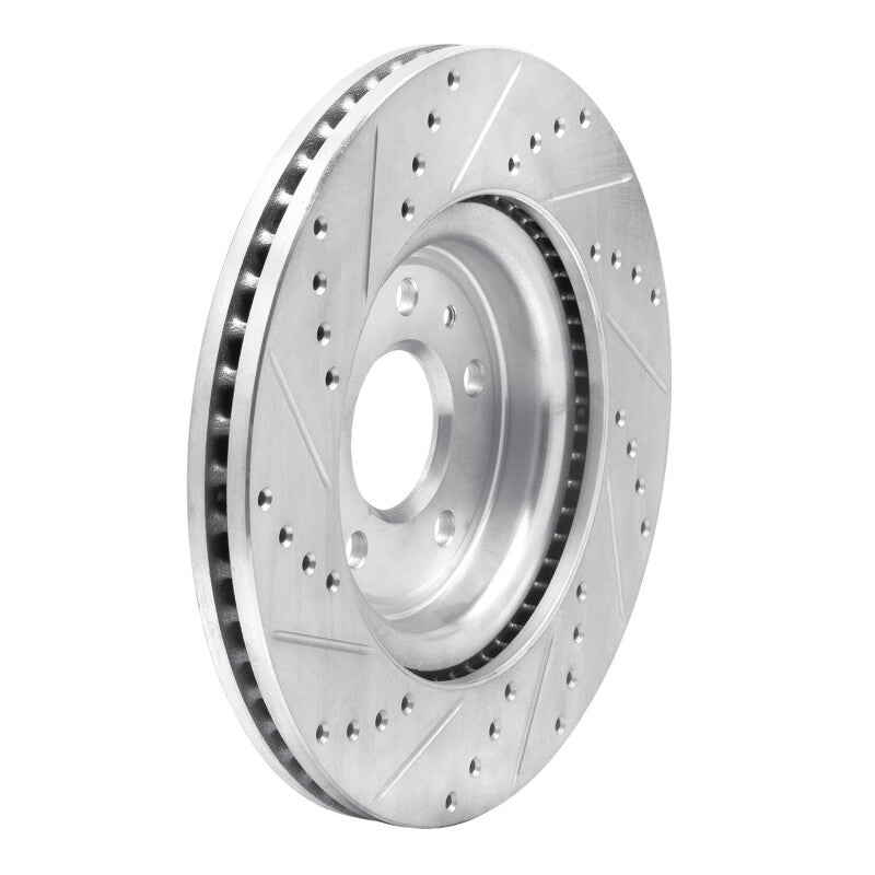 R1 Concepts R1 11-19 Ford Flex Front Right Drilled & Slotted Silver Brake Rotor