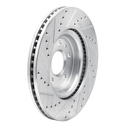 R1 Concepts R1 11-19 Ford Flex Front Right Drilled & Slotted Silver Brake Rotor