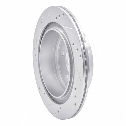 R1 Concepts R1 02-06 Infiniti M45 Rear Right Drilled & Slotted Silver Brake Rotor