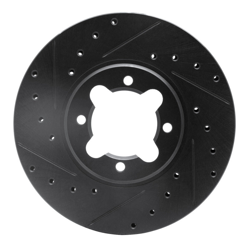 R1 Concepts R1 82-85 Toyota Celica Front Left Drilled & Slotted Black Brake Rotor