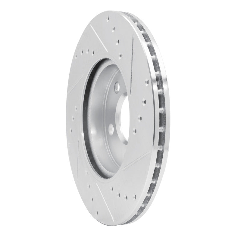 R1 Concepts R1 14-21 Mini Cooper (Excl Clubman) Front Left Drilled & Slotted Silver Brake Rotor