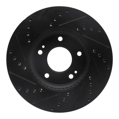 R1 Concepts R1 07-10 Kia Rondo (Canada) Front Right Drilled & Slotted Black Brake Rotor