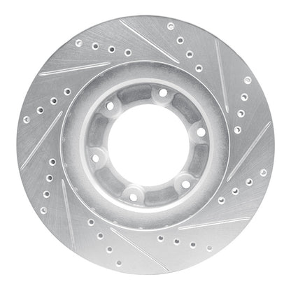 R1 Concepts R1 90-92 Toyota Land Cruiser Front Left Drilled & Slotted Silver Brake Rotor