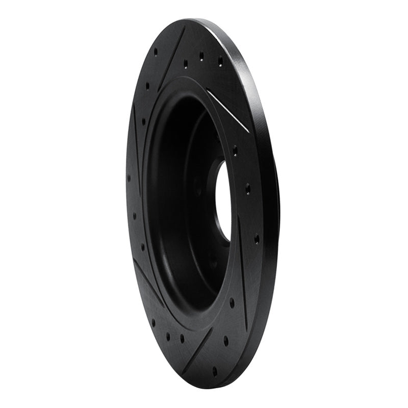 R1 Concepts R1 04-13 Volvo V50 Rear Right Drilled & Slotted Black Brake Rotor