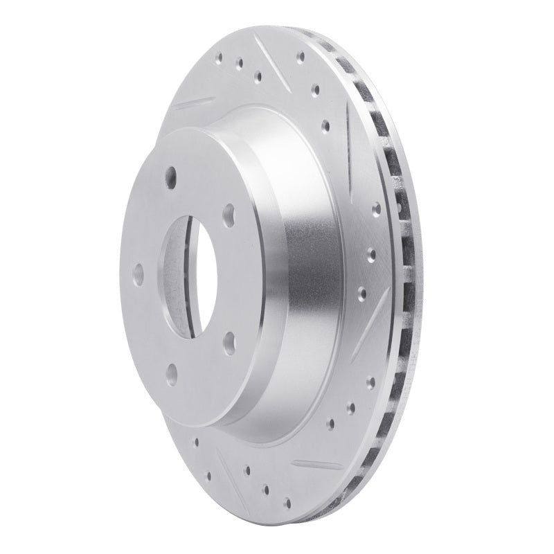 R1 Concepts R1 84-87 Chevrolet Corvette Front Right Drilled & Slotted Silver Brake Rotor