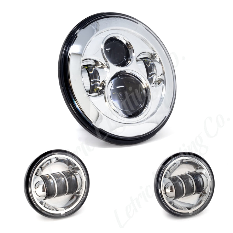Letric Lighting 7in LED Headlight W/Passing Lamps Chrome