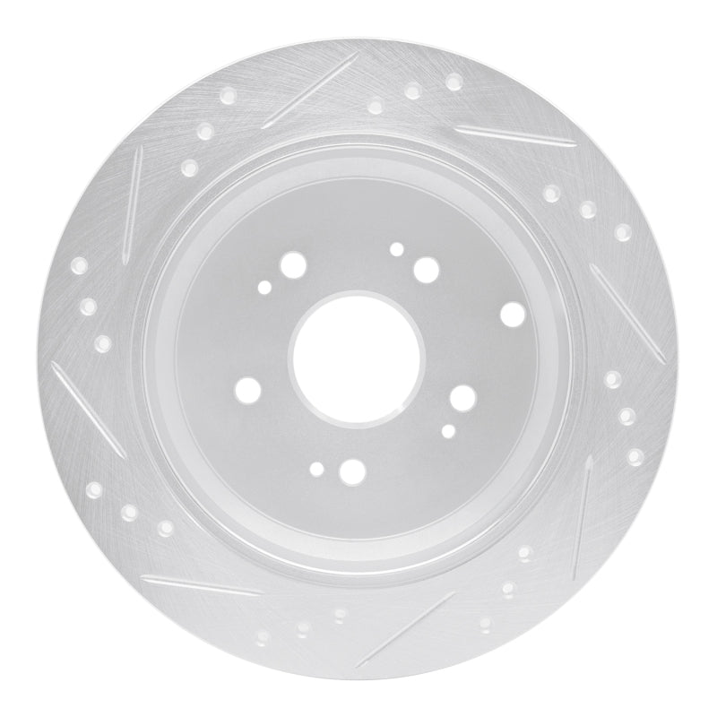 R1 Concepts R1 2005-2018 Acura RDX Rear Right Drilled & Slotted Silver Brake Rotor