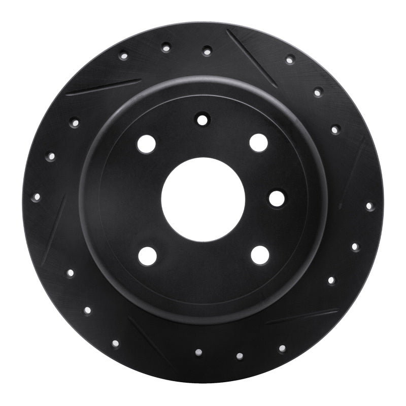 R1 Concepts R1 04-10 Chevrolet Epica (Mexico) Rear Right Drilled & Slotted Black Brake Rotor