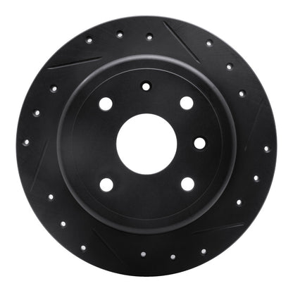 R1 Concepts R1 04-10 Chevrolet Epica (Mexico) Rear Right Drilled & Slotted Black Brake Rotor