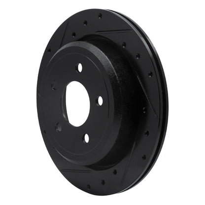 R1 Concepts R1 03-11 Ford Crown Victoria Rear Left Drilled & Slotted Black Brake Rotor