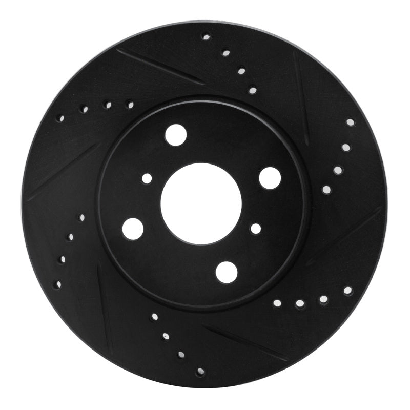R1 Concepts R1 04-06 Scion XB Front Right Drilled & Slotted Black Brake Rotor