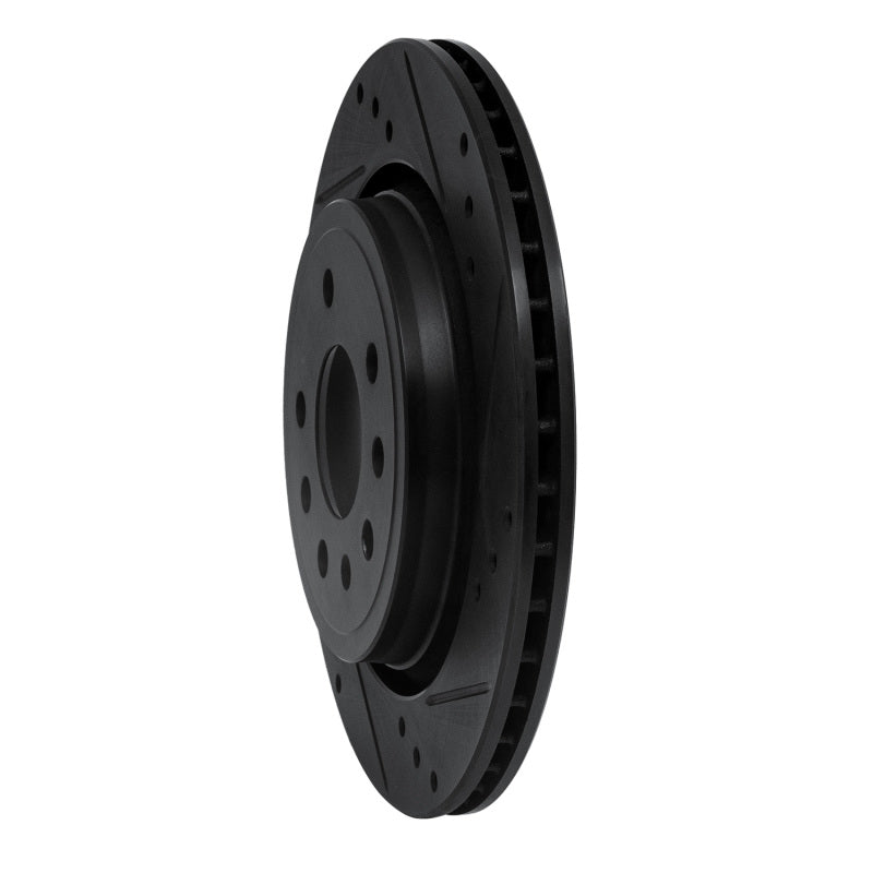 R1 Concepts R1 03-11 Cadillac BLS (Mexico) Rear Right Drilled & Slotted Black Brake Rotor