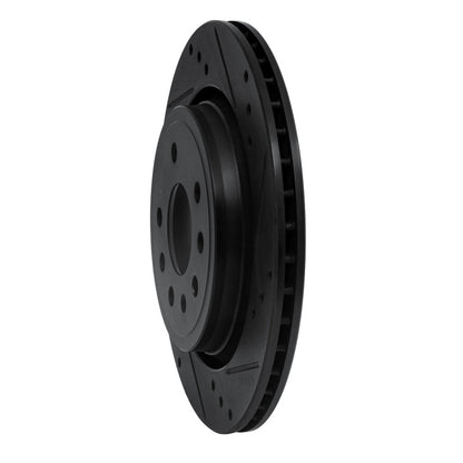 R1 Concepts R1 03-11 Cadillac BLS (Mexico) Rear Right Drilled & Slotted Black Brake Rotor