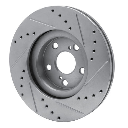 R1 Concepts R1 09-15 Toyota Corolla (Mexico) Front Left Drilled & Slotted Silver Brake Rotor