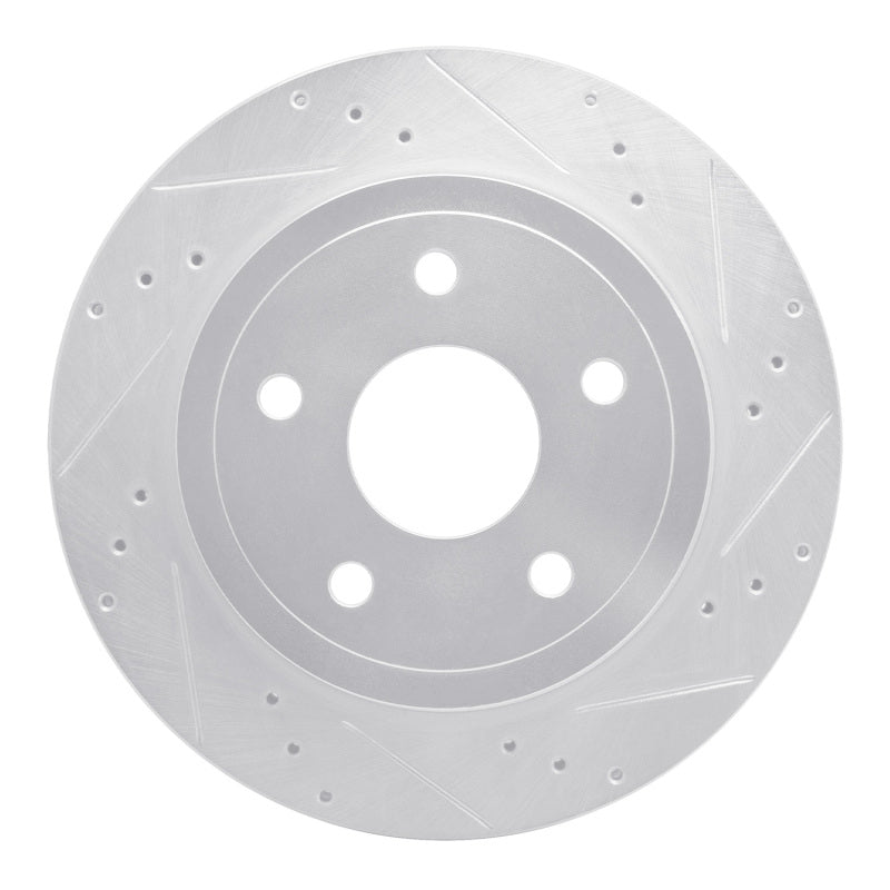 R1 Concepts R1 04-06 Dodge Ram 1500 Pickup Rear Right Drilled & Slotted Silver Brake Rotor