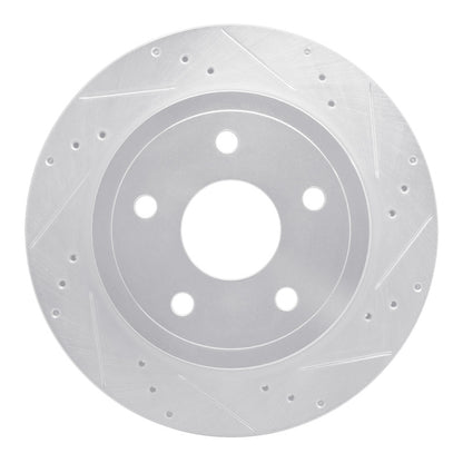 R1 Concepts R1 04-06 Dodge Ram 1500 Pickup Rear Right Drilled & Slotted Silver Brake Rotor