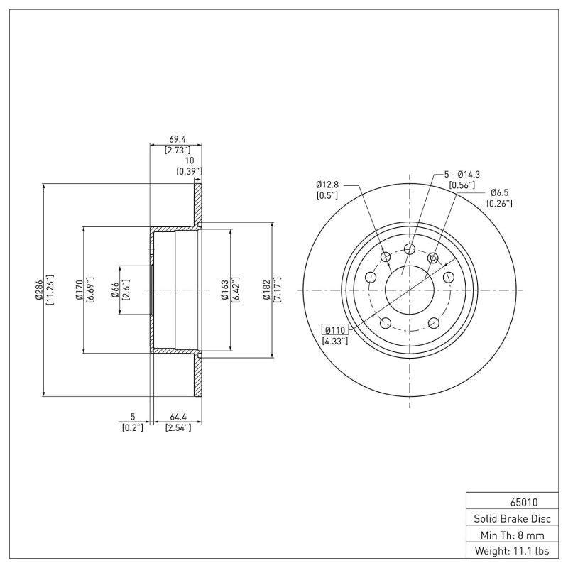 DFC 97-08 Chevrolet/Opel Astra (Mexico) Rear GeoSPEC Coated Rotor
