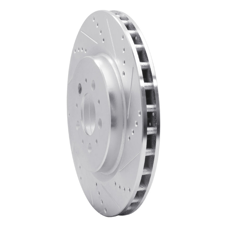 R1 Concepts R1 04-07 Volvo S60 Rear Right Drilled & Slotted Silver Brake Rotor