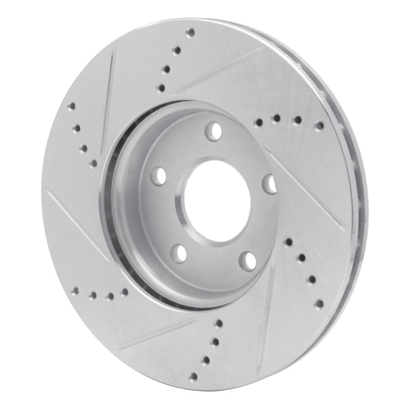 R1 Concepts R1 12-18 Ford C-MAX Front Right Drilled & Slotted Silver Brake Rotor