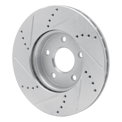 R1 Concepts R1 12-18 Ford C-MAX Front Right Drilled & Slotted Silver Brake Rotor