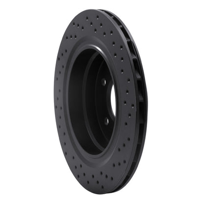 R1 Concepts R1 95-02 BMW M3 Rear Right Drilled Black Brake Rotor