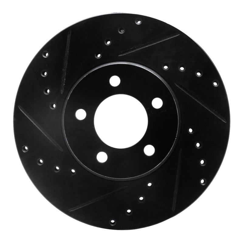 R1 Concepts R1 93-07 Ford Thunderbird Front Left Drilled & Slotted Black Brake Rotor