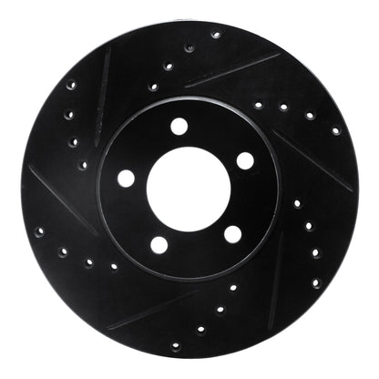 R1 Concepts R1 93-07 Ford Thunderbird Front Left Drilled & Slotted Black Brake Rotor