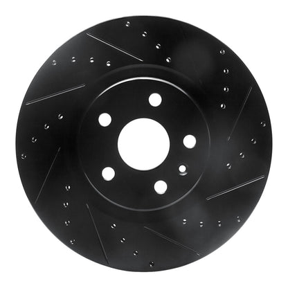 R1 Concepts R1 08-17 Cadillac CTS Front Right Drilled & Slotted Black Brake Rotor