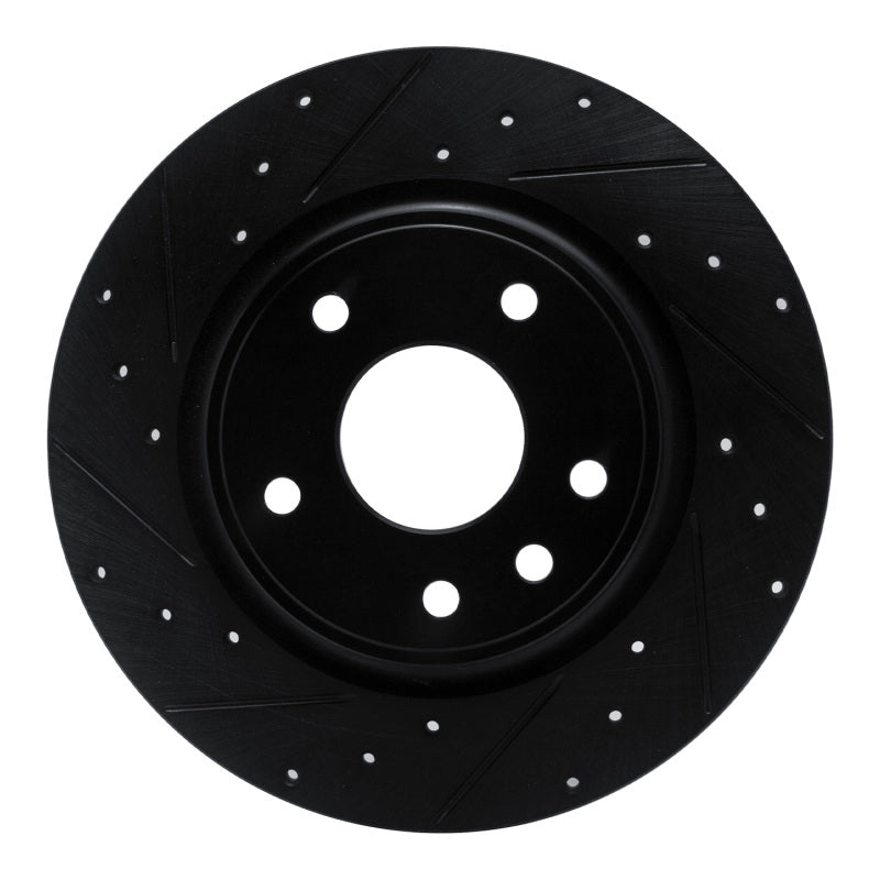 R1 Concepts R1 17-25 Chrysler Grand Caravan Rear Left Drilled & Slotted Black Brake Rotor