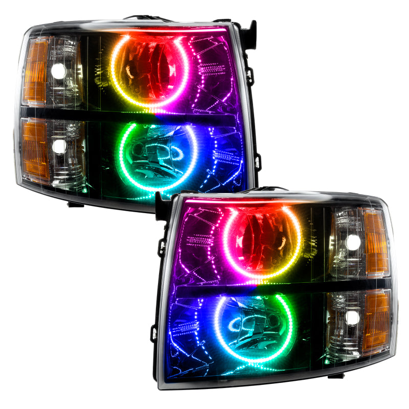 ORACLE Lighting Oracle 07-13 Chevrolet Silverado SMD HL - Blk - Round Style - ColorSHIFT w/o Controller