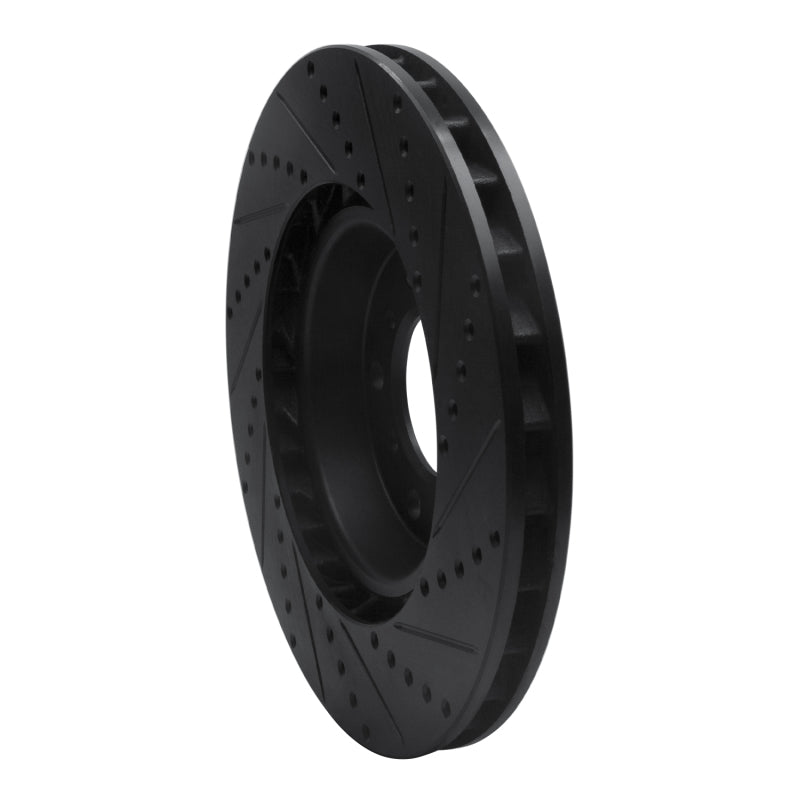 R1 Concepts R1 01-06 BMW M3 Right Front Drilled & Slotted Black Brake Rotor