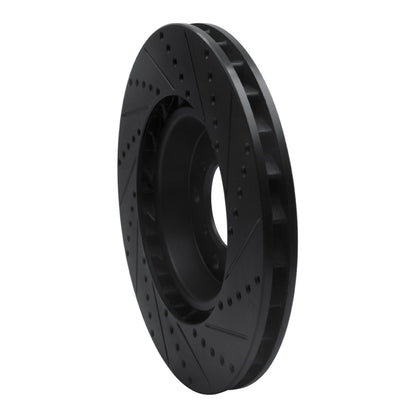 R1 Concepts R1 01-06 BMW M3 Right Front Drilled & Slotted Black Brake Rotor