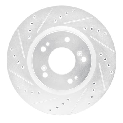 R1 Concepts R1 04-12 Mitsubishi Eclipse Front Left Drilled & Slotted Silver Brake Rotor