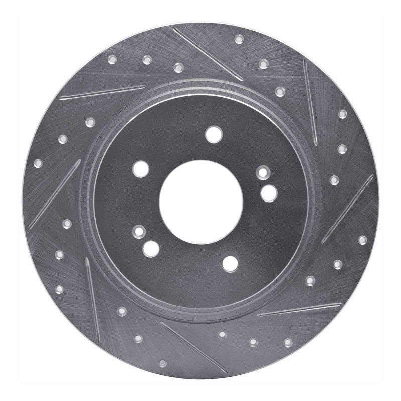 R1 Concepts R1 19-25 Hyundai SANTA FE Rear Right Drilled & Slotted Silver Brake Rotor