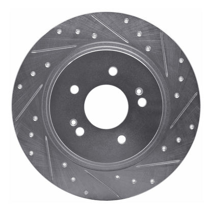 R1 Concepts R1 19-25 Hyundai SANTA FE Rear Right Drilled & Slotted Silver Brake Rotor